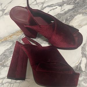 Suede chunky heel size 5 1/2 .
